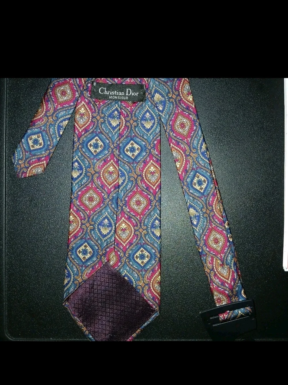 Dior Vintage Men’s Multicolor Paisley Tie In Rich Colors From Imported Fabric